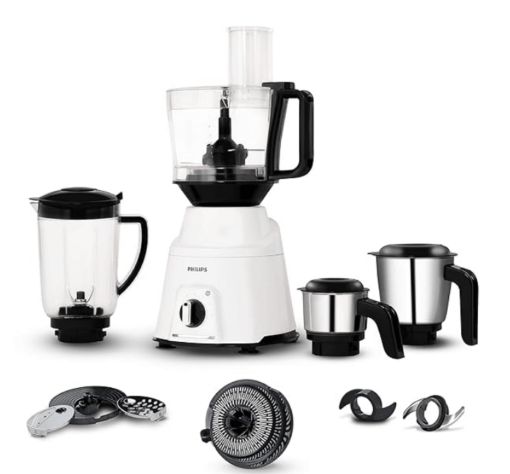 PHILIPS Mixer Grinder 750 Watt, 3 in 1 (Mixer Grinder + Juicer + Food Processor) 4 Jar and Motor with 5 yr Warranty. (HL7763/00)